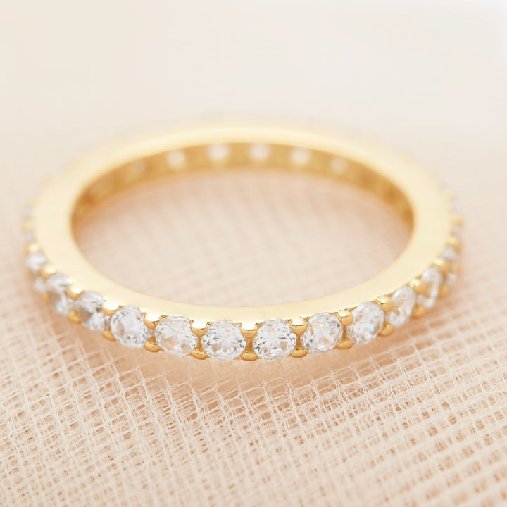 Brilliant Cut CZ Gold Eternity Band