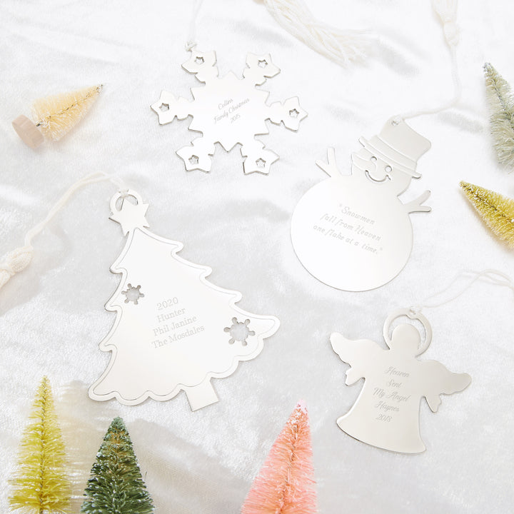 Personalized Snowflake Engraved Metal Ornament