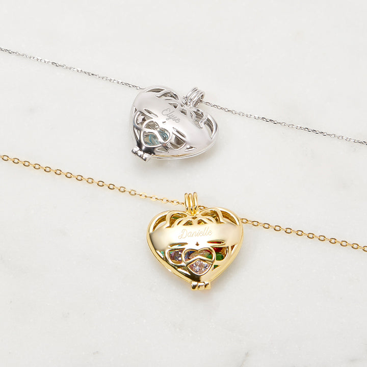 Engravable 4mm Round Birthstone Gold Heart Locket