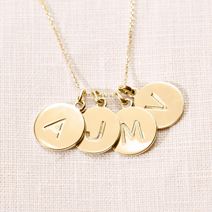 Four Initial Disc Necklace