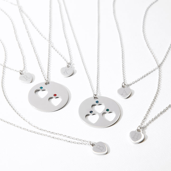 Mother Daughter 2 Child One For You, One For Me Birthstone Pendant Set