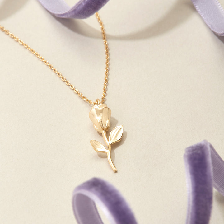 Gold Plated Forever Rose Pendant