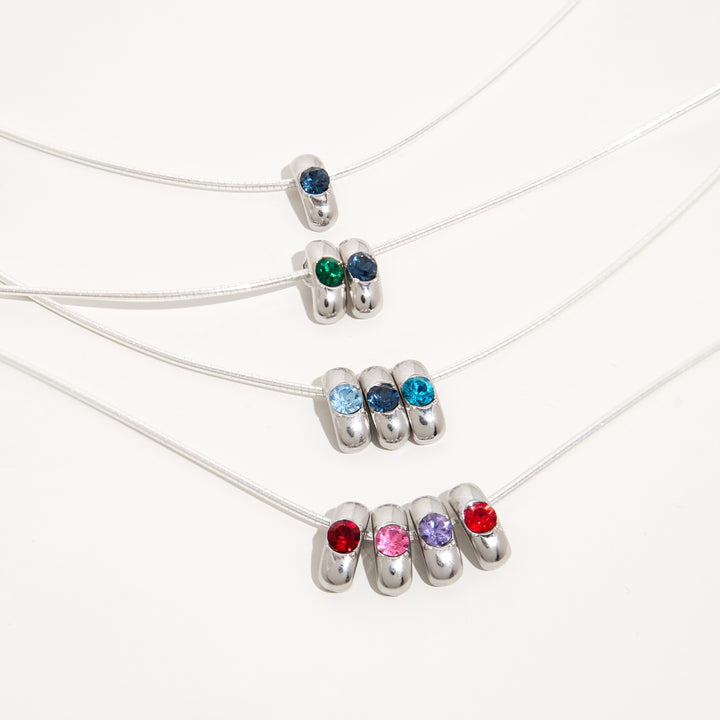 Sterling Silver Birthstone Slide Pendant