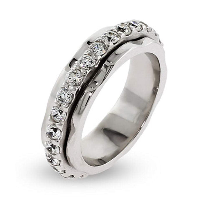 Spinner Ring with CZ Band