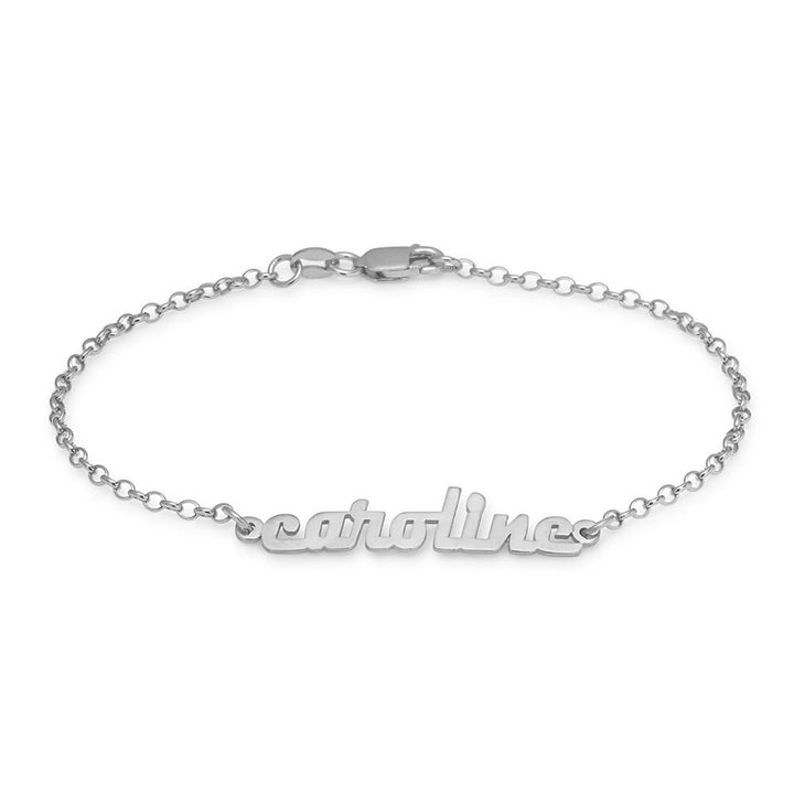 Modern Script Sterling Silver Name Bracelet