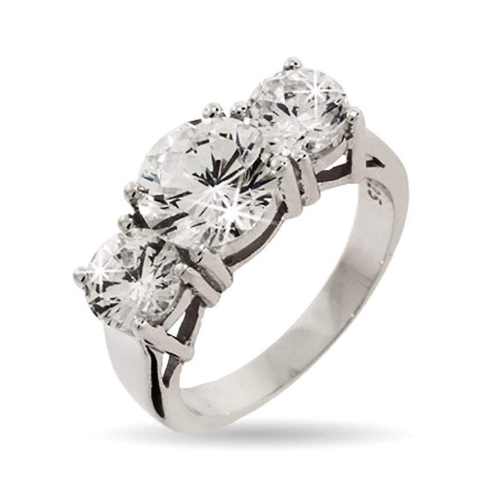 Classic Past Present & Future Brilliant Cut Three Stone Ring
