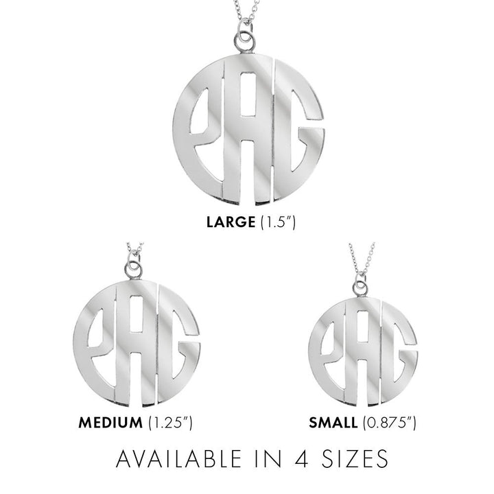 Rose Gold Block Style Monogram Necklace