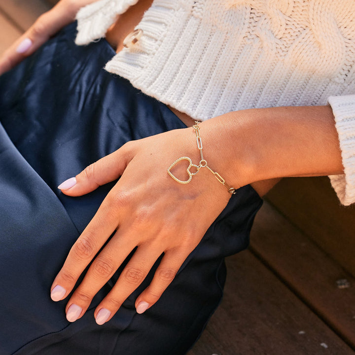 Paperclip Heart Charm Bracelet