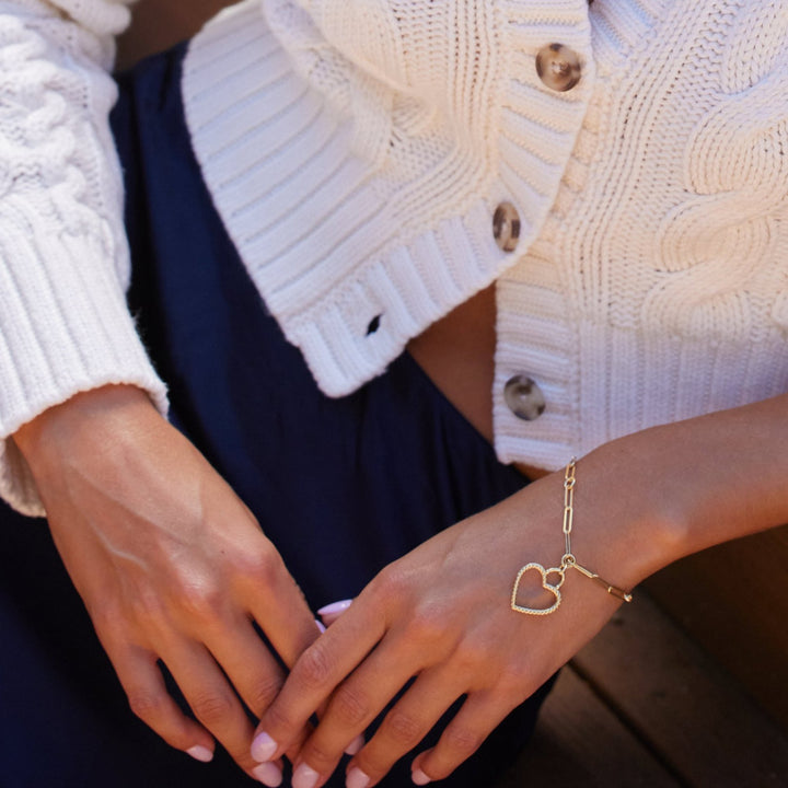 Paperclip Heart Charm Bracelet