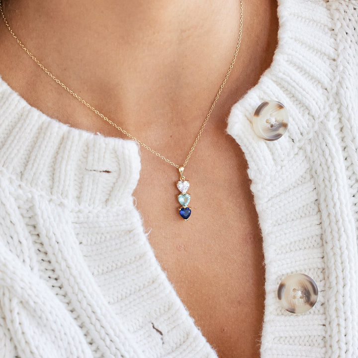 Custom Heart Drop Birthstone Necklace