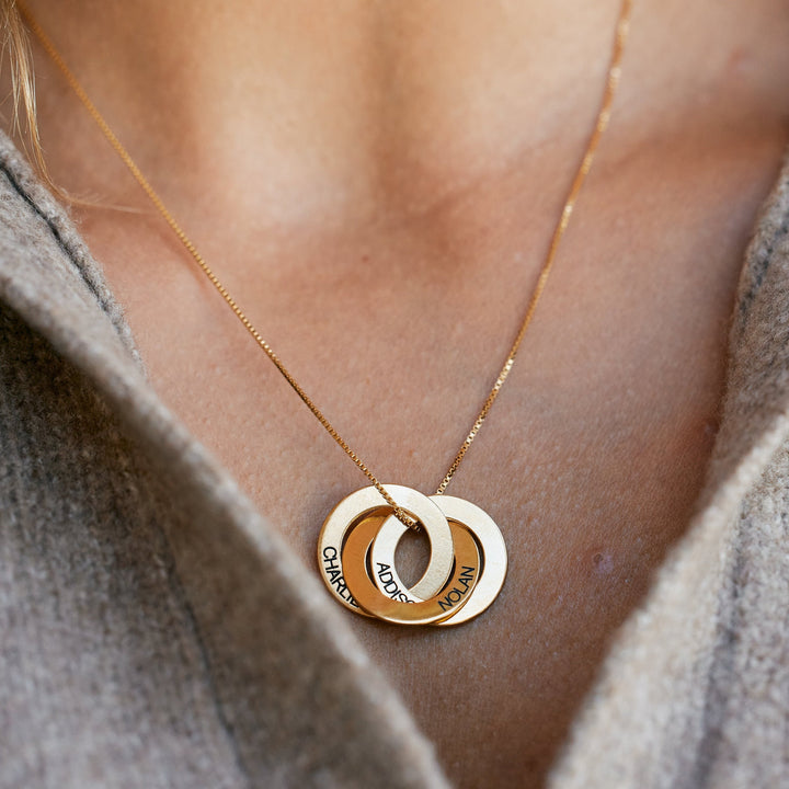 Engravable Interlocking Ring Necklace