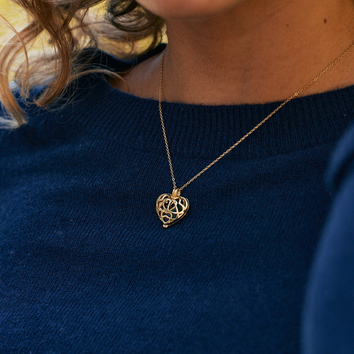 Custom Interlocking Hearts Round Birthstone Locket