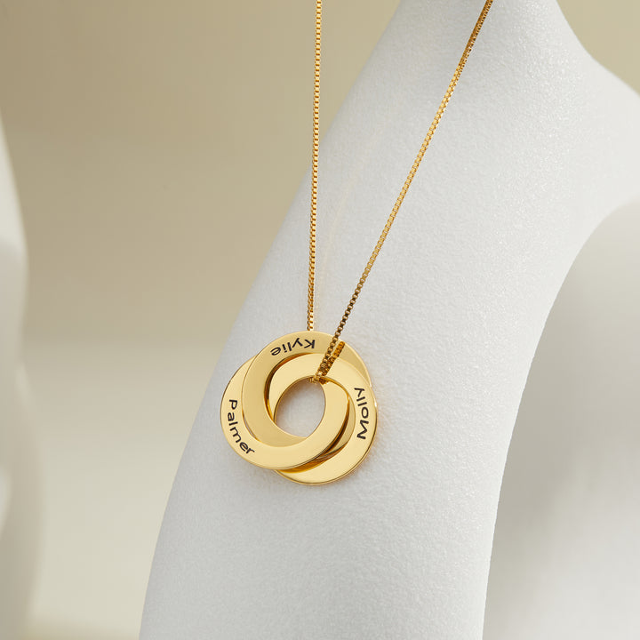 Engravable Interlocking Ring Necklace