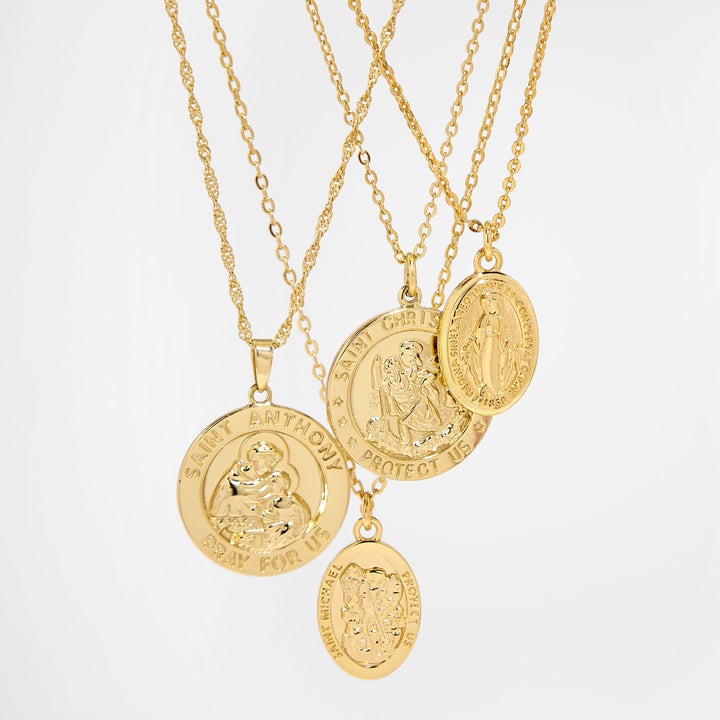 Gold Plated Saint Anthony Necklace