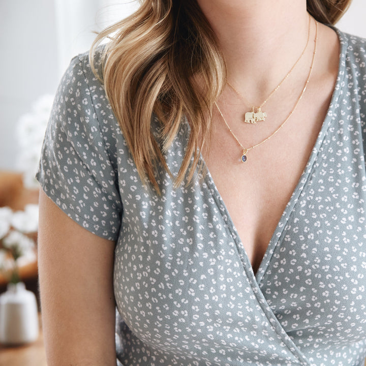 Mama and Baby Bears Gold Necklace
