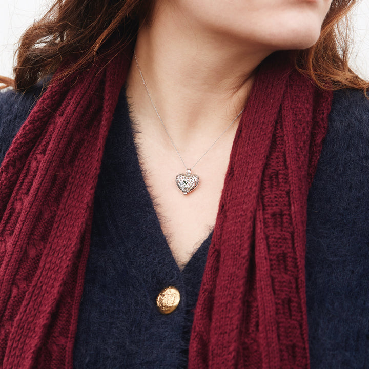 Custom Filigree Heart Birthstone Locket