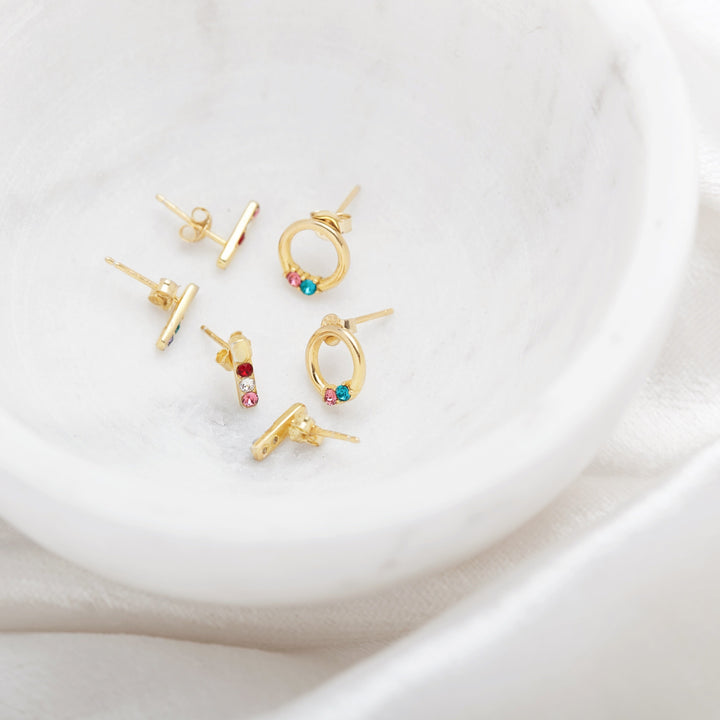 Custom Bar Birthstone Earrings