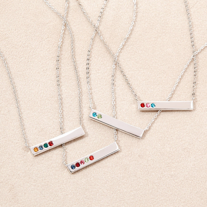 Custom Birthstone Bar Necklace