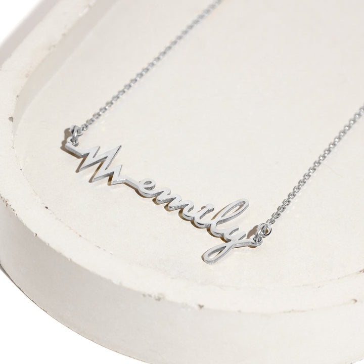 Heart Beat Name Necklace