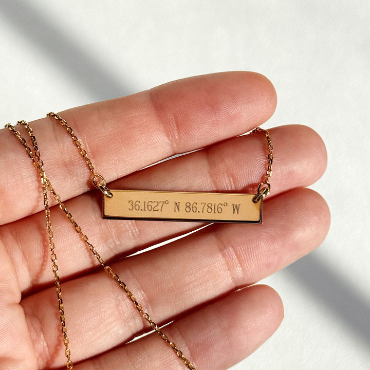 Custom Coordinate Bar Necklace
