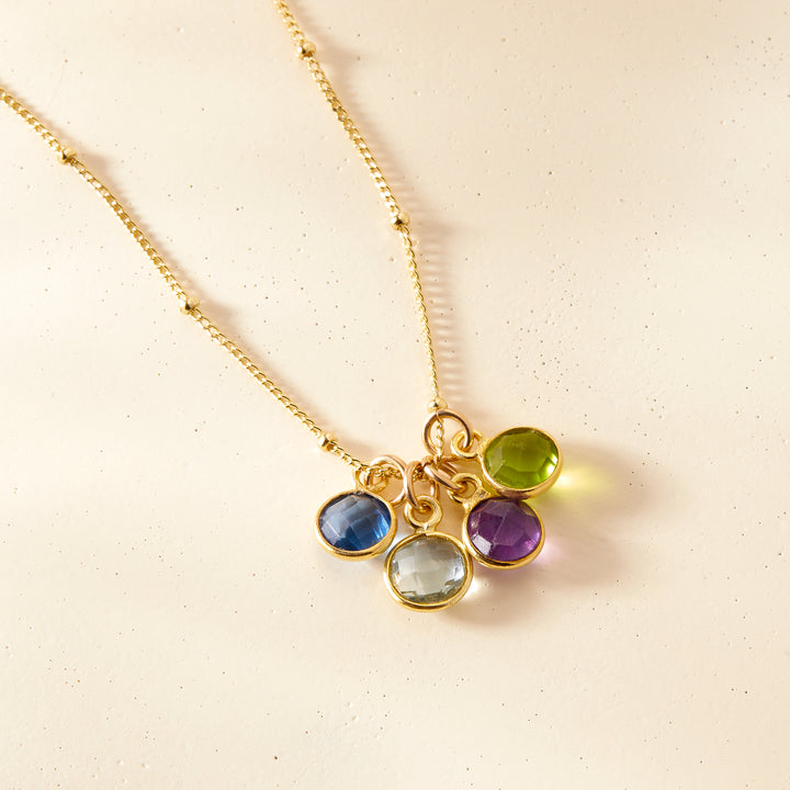 Gold Four Stone Gemstone Pendant