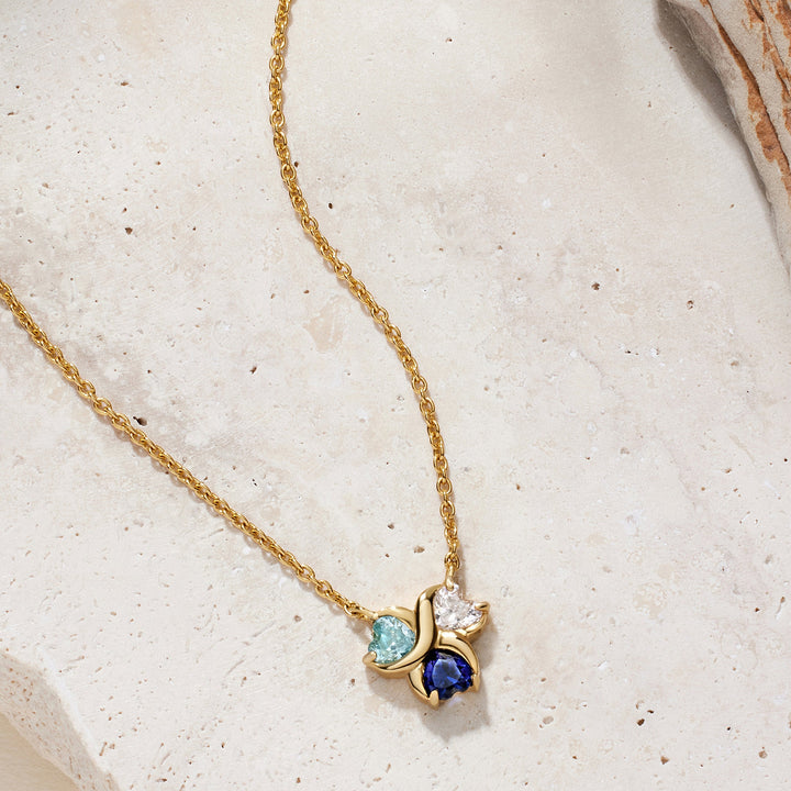 Custom Birthstone Heart Love Necklace