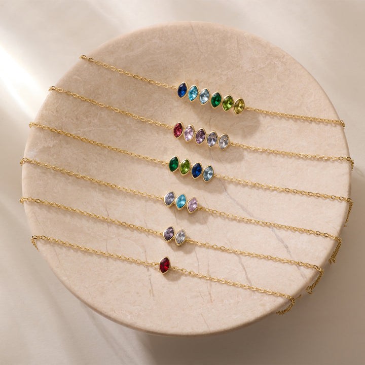 Custom Marquise Birthstone Bracelet