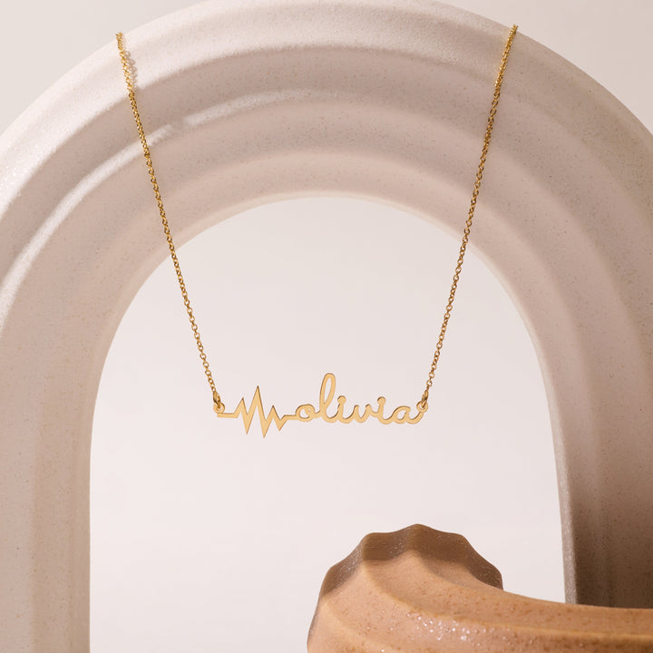 Heart Beat Name Necklace