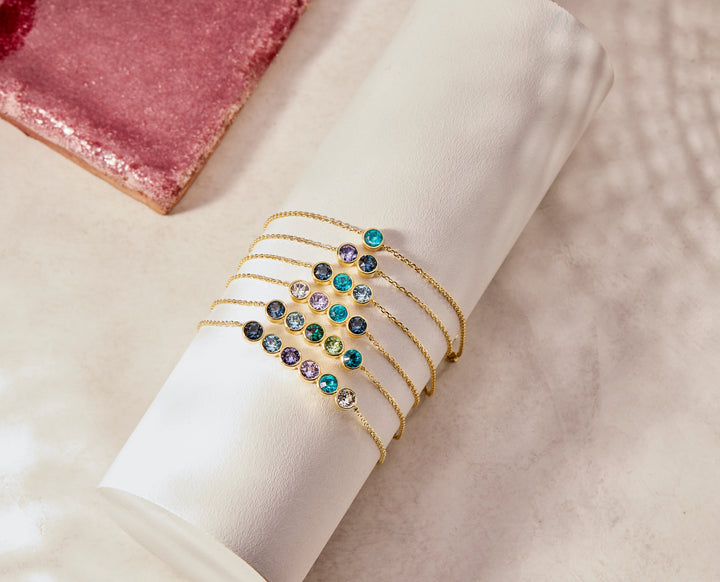 Custom Birthstone Bezel Set Bracelet