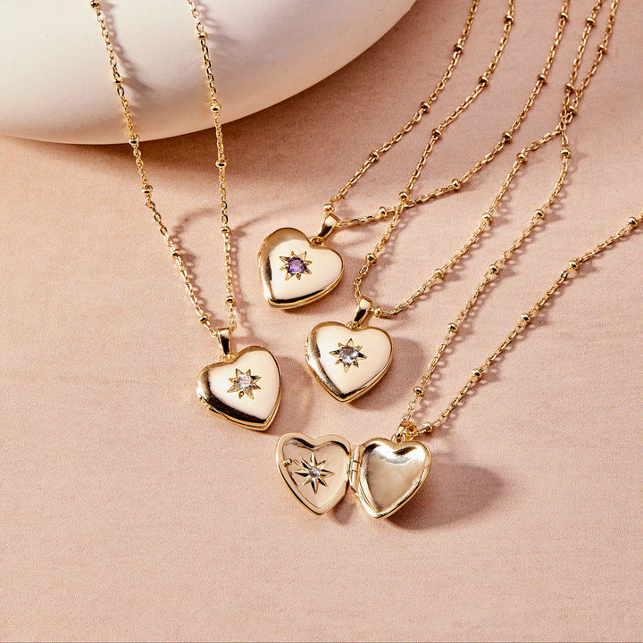 Custom Birthstone Heart Locket