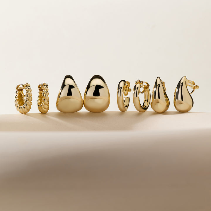 Waterproof Sculpt Clip On Earrings