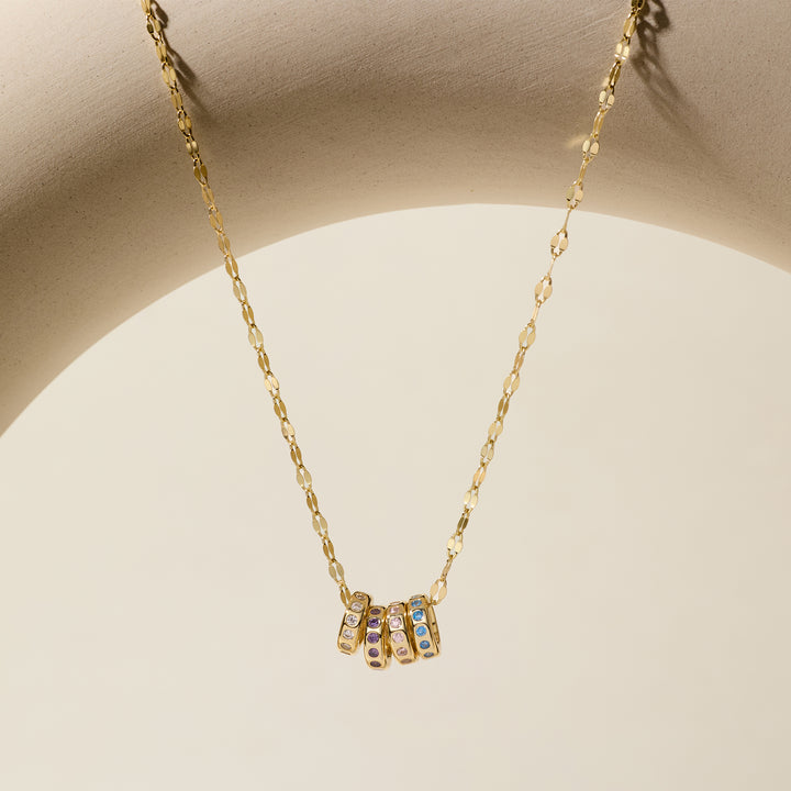 Custom Stackable Petite Birthstone Charm Necklace