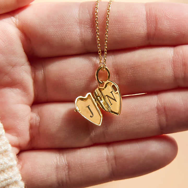 Custom Initial Mini Heart Locket