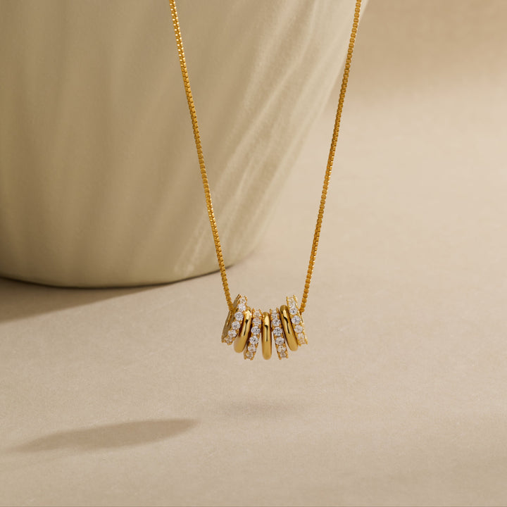 Stackable Engravable Ring Charm Necklace
