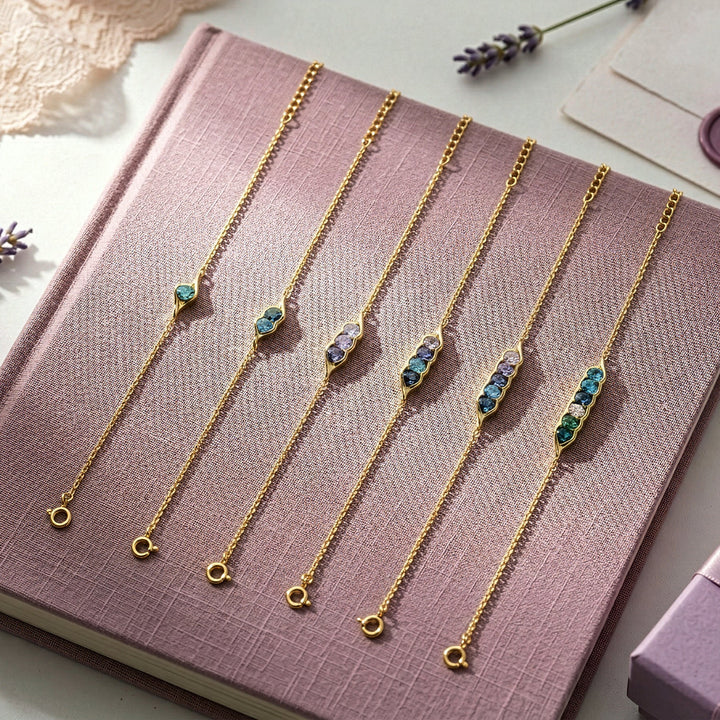 Custom Birthstone Pea in a Pod Bracelet