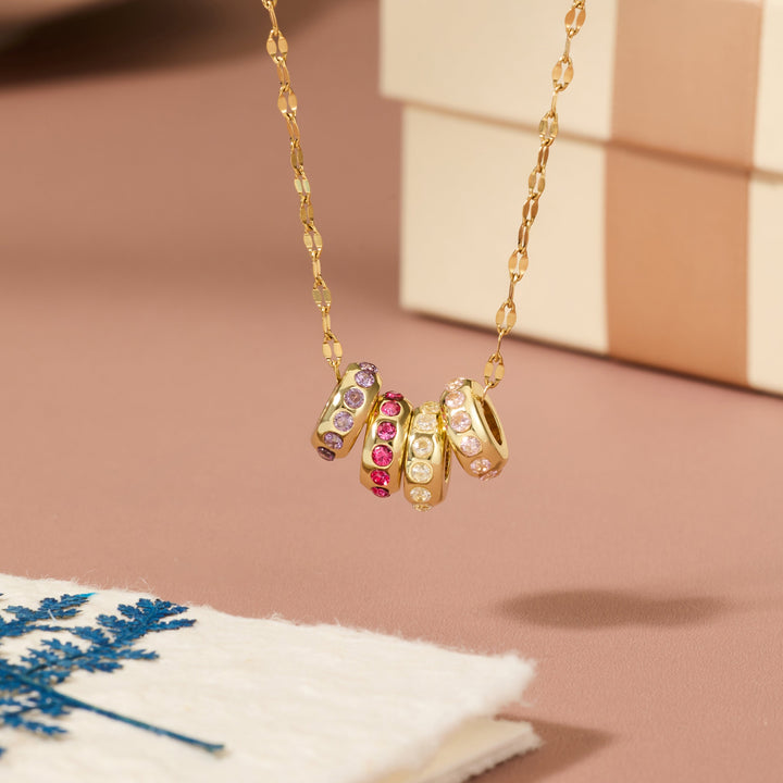 Custom Stackable Petite Birthstone Charm Necklace