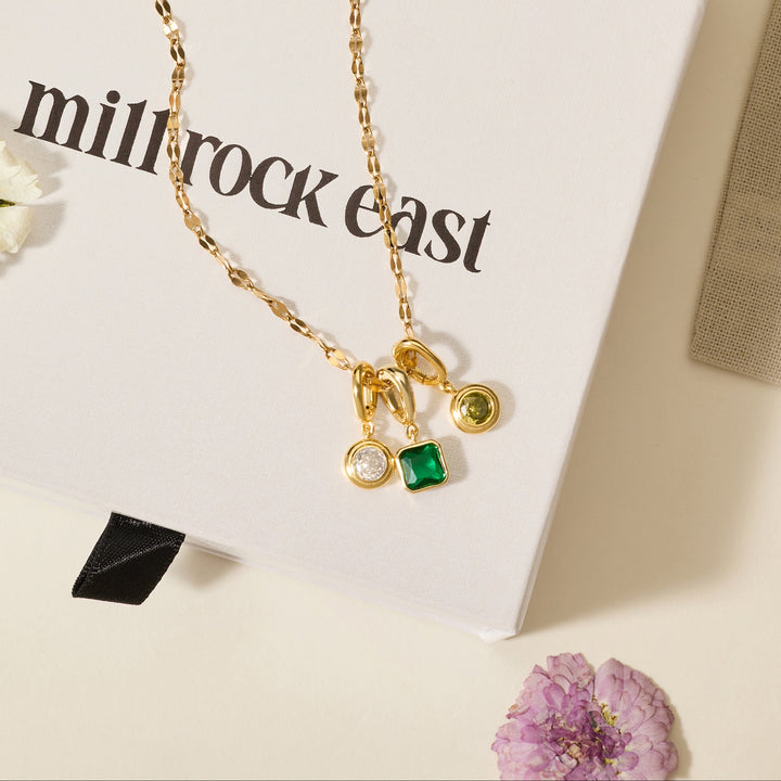 Custom Family Birthstone Stack Necklace
