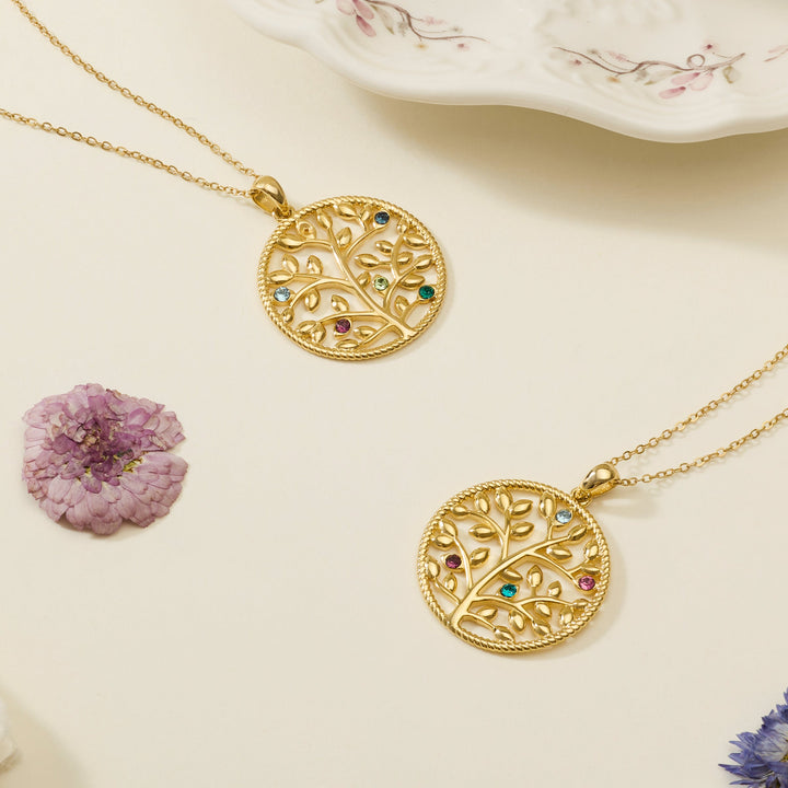 Custom Birthstone Family Tree Necklace