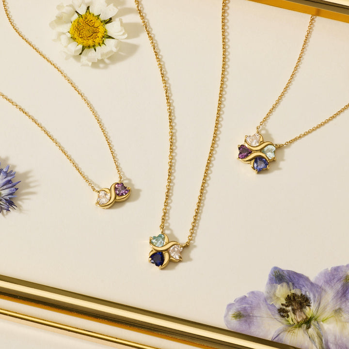 Custom Birthstone Heart Love Necklace