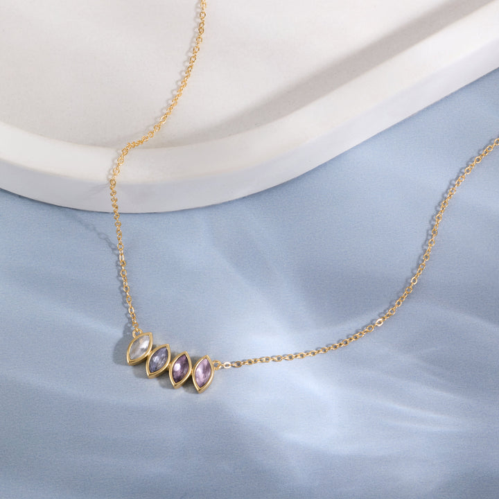 Custom Marquise Birthstone Necklace