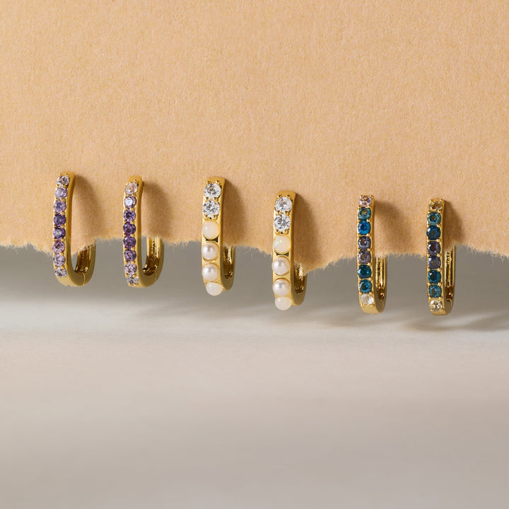 Custom Ombre Birthstone Hoops