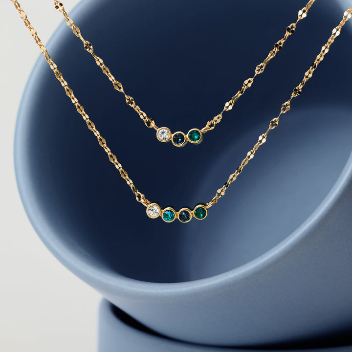 Custom Family Bezel Birthstone Necklace