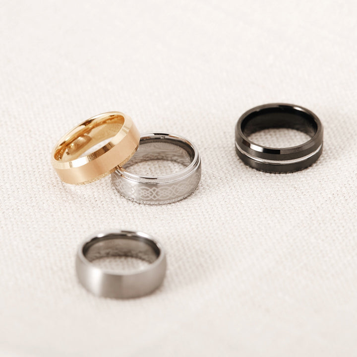 Engravable Brushed Stainless Steel Wedding Band