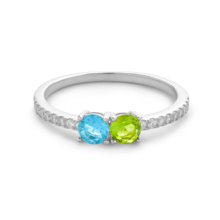 Custom Birthstone Pave Band Eternity Ring