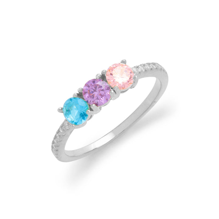 Custom Birthstone Pave Band Eternity Ring