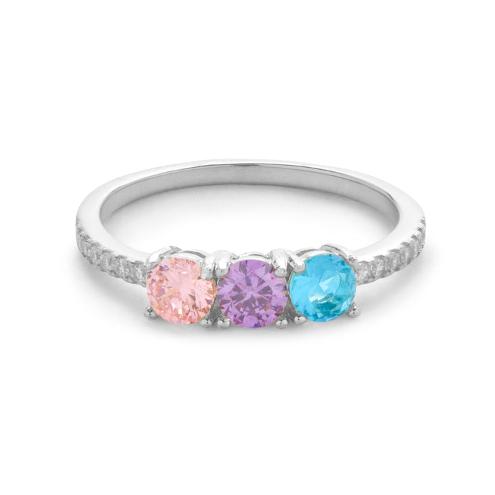 Custom Birthstone Pave Band Eternity Ring
