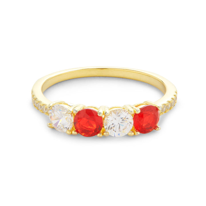 Custom Birthstone Pave Band Eternity Ring