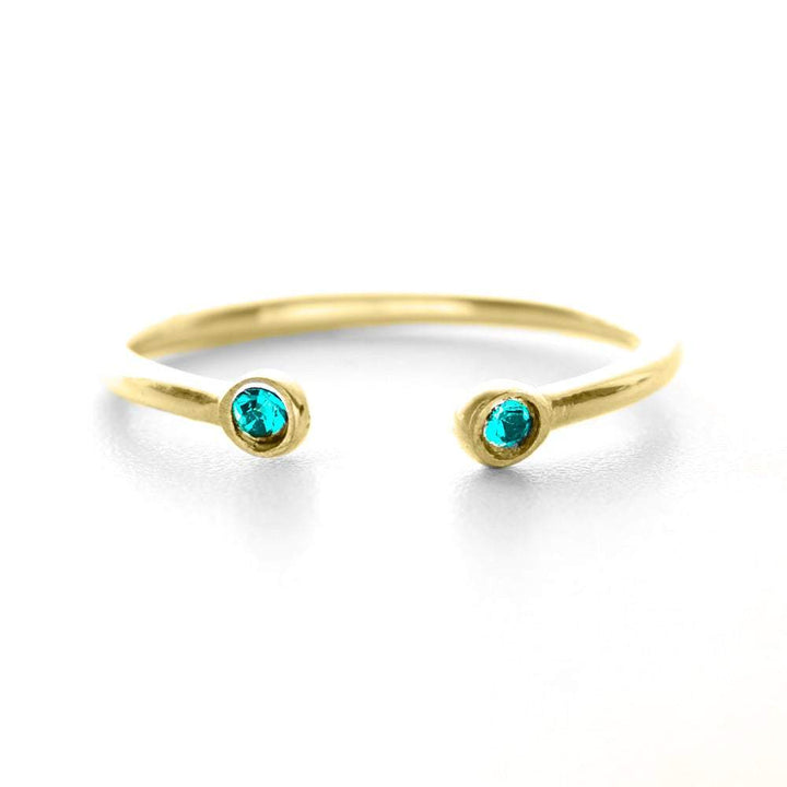 Custom Birthstone Petite Cuff Ring