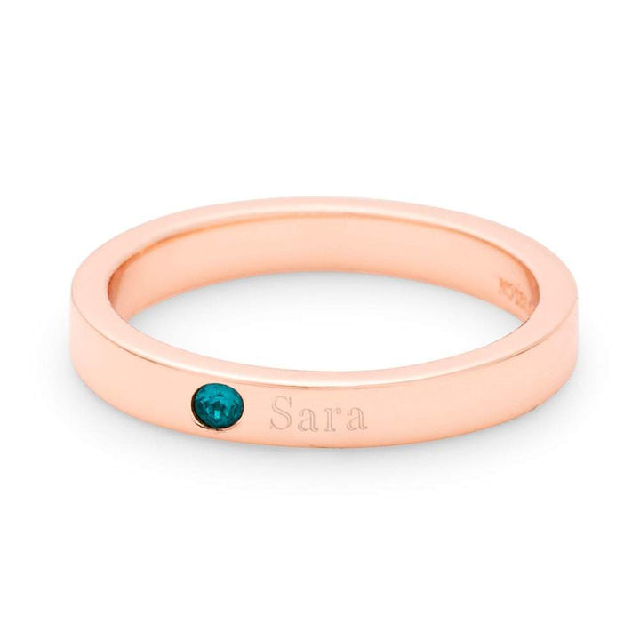 Custom Stacking Name and Birthstone Ring