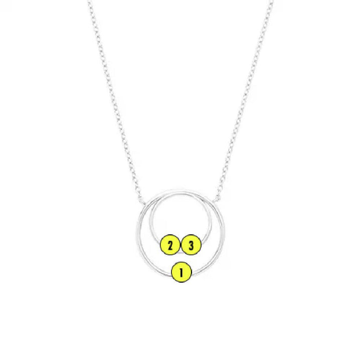 Custom Mother and Child Birthstone Circle Necklace